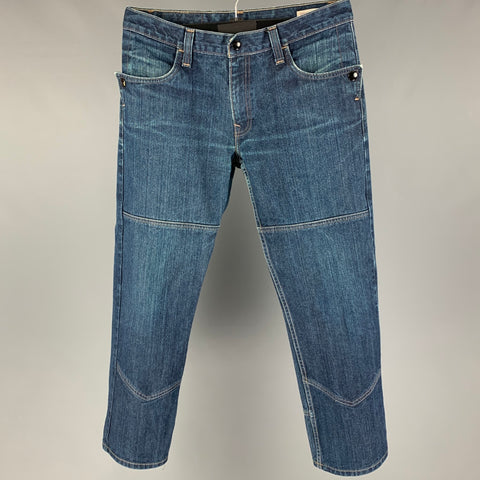 LEVI'S PREMIUM Talla 32 Vaqueros cortos de algodón lavado índigo