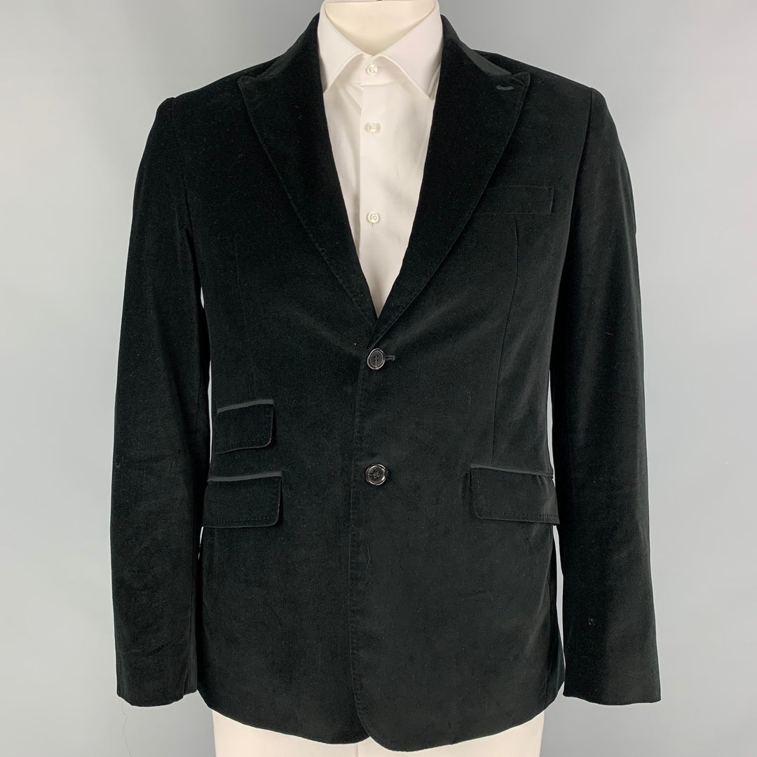 BILLY REID Taille 42 Manteau de sport à revers en coton velours noir régulier