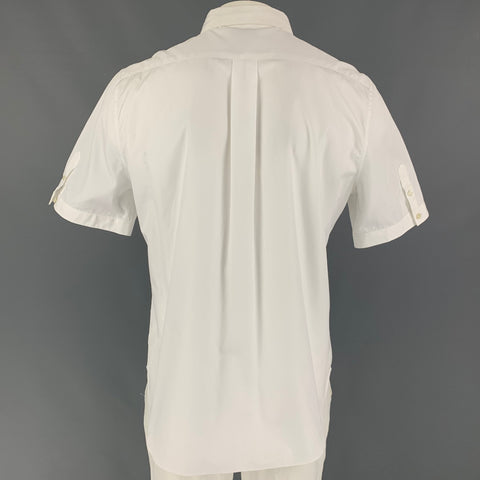 ALEXANDER MCQUEEN Size XL White Skeleton Embroidery Cotton Button Up Shirt