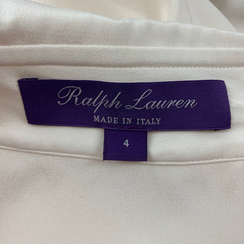 RALPH LAUREN Collection Size 4 Cream Silk Double Breasted Trench Coat