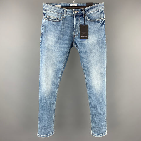 ONLY & SONS Size 28 Blue Wash Cotton Regular Button Fly Jeans