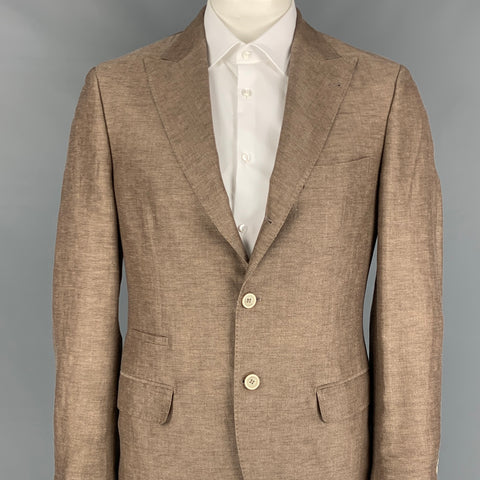 BRUNELLO CUCINELLI Taille 40 Manteau de sport à revers marron clair