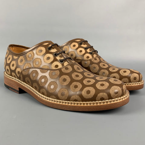 MARC JACOBS Size 8 Brown Laser Cut Leather Lace Up Shoes