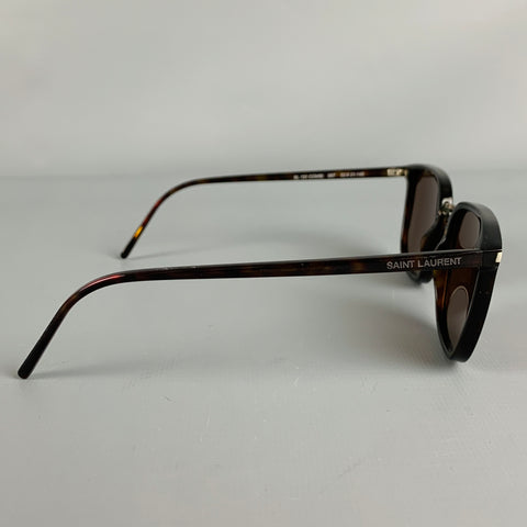 SAINT LAURENT Gafas de sol de acetato de carey marrón