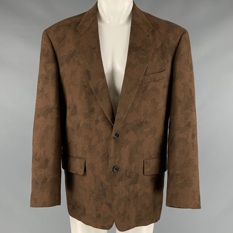 COMME des GARCONS HOMME PLUS Size M Brown Camo Wool Single Breasted Sport Coat