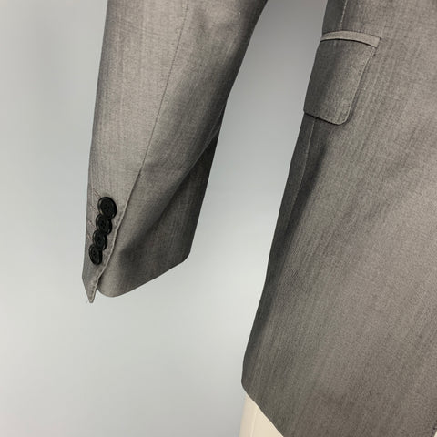 PAUL SMITH The Byard Taille 36 Manteau de sport en laine mohair gris à revers cranté