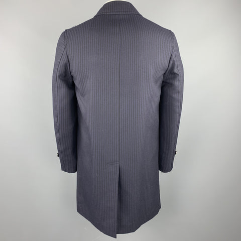 COMME des GARCONS Size L Navy & Black Wool Coat