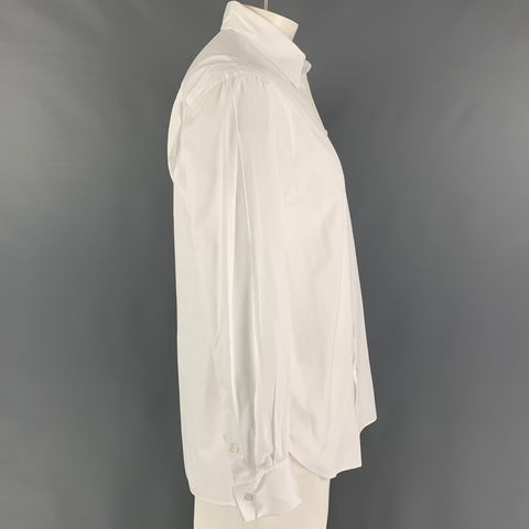 GIORGIO ARMANI Size M White Cotton Button Up Long Sleeve Shirt