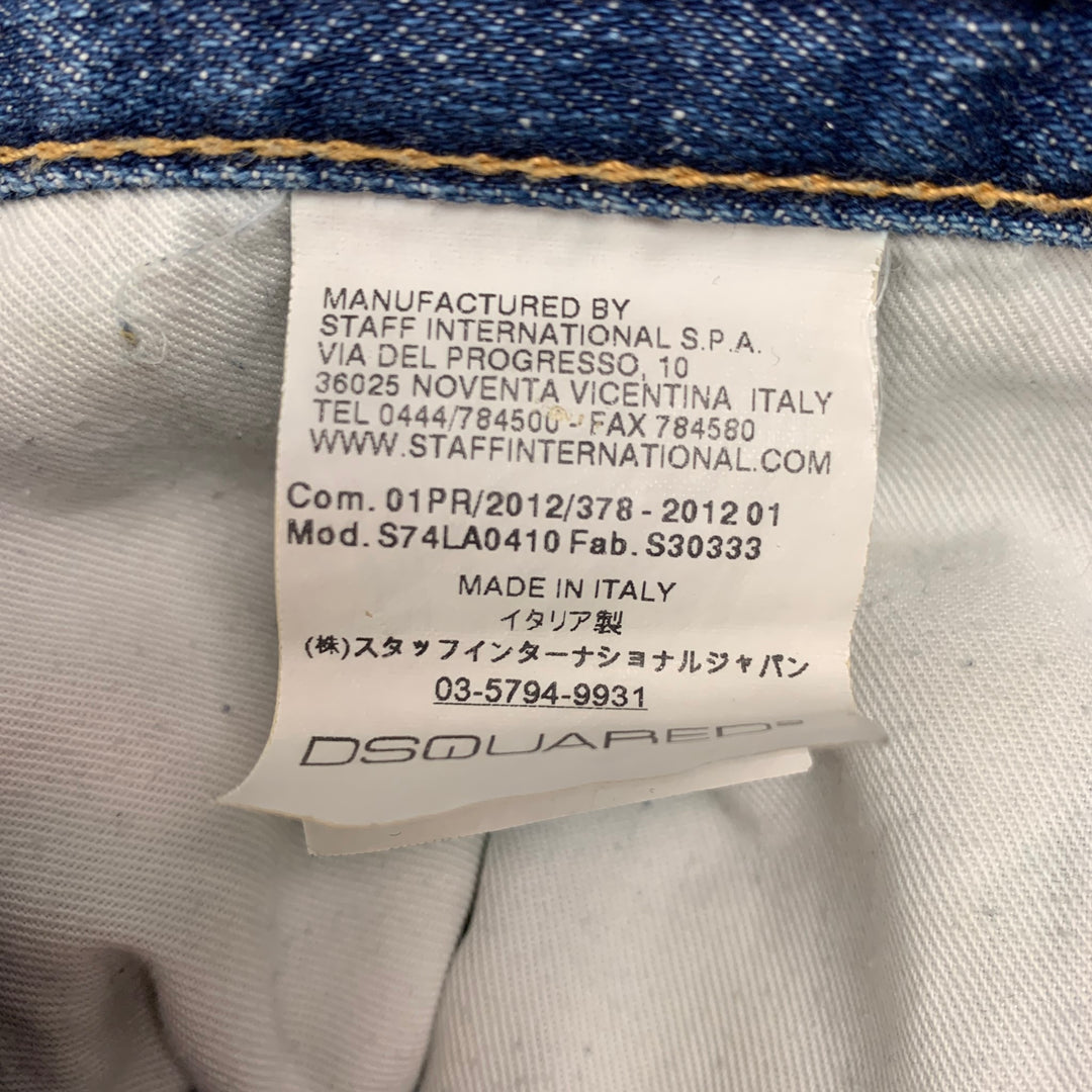 DSQUARED2 Size 32 Blue Distressed Button Fly Jeans