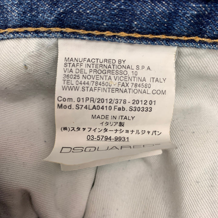 DSQUARED2 Size 32 Blue Distressed Button Fly Jeans
