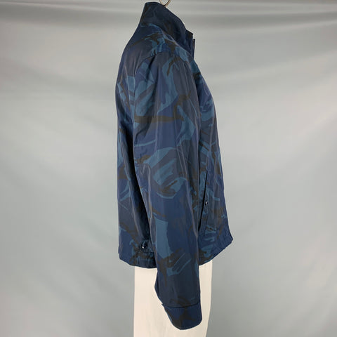 RALPH LAUREN Taille XL Veste zippée en polyester camouflage bleu marine