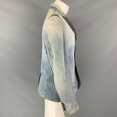D&G by DOLCE & GABBANA Size 40 Blue Distressed Denim Jacket