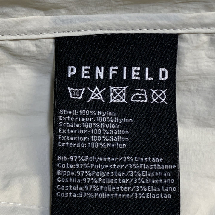 PENFIELD M Cream Nylon Snaps Zip UP Windbreaker Jacket