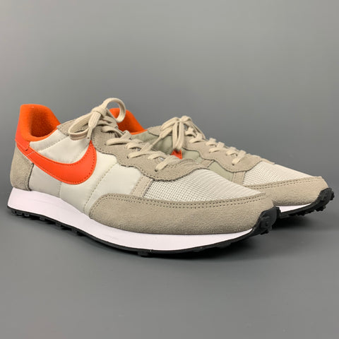 Zapatillas bajas de ante mixtas en gris claro y naranja talla 9,5 de NIKE