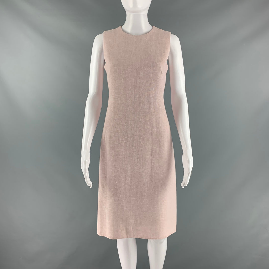 AKRIS Size 4 Rose Linen Wool Sleeveless Below Knee Outfits