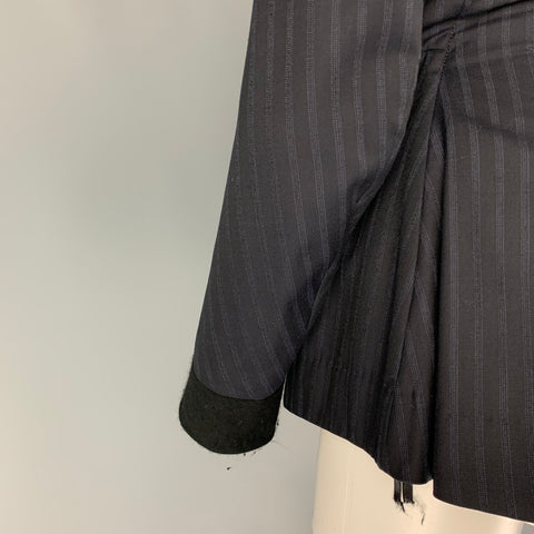NIGEL PRESTON Size M Navy Wool Cotton Contrast Stitch Jacket Blazer