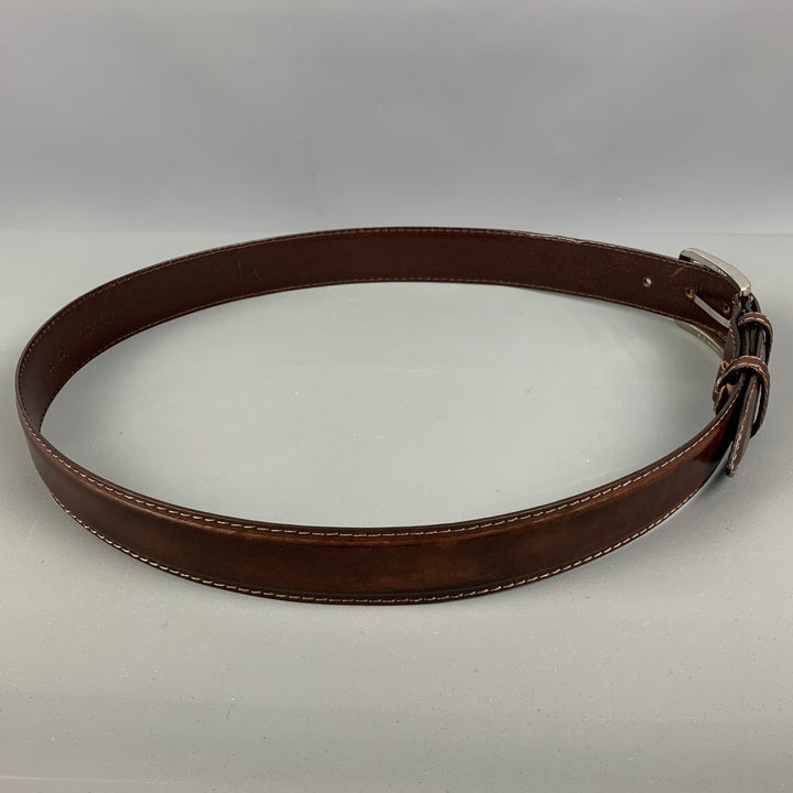 VINTAGE Size 34 Brown Dark brown Leather Belt