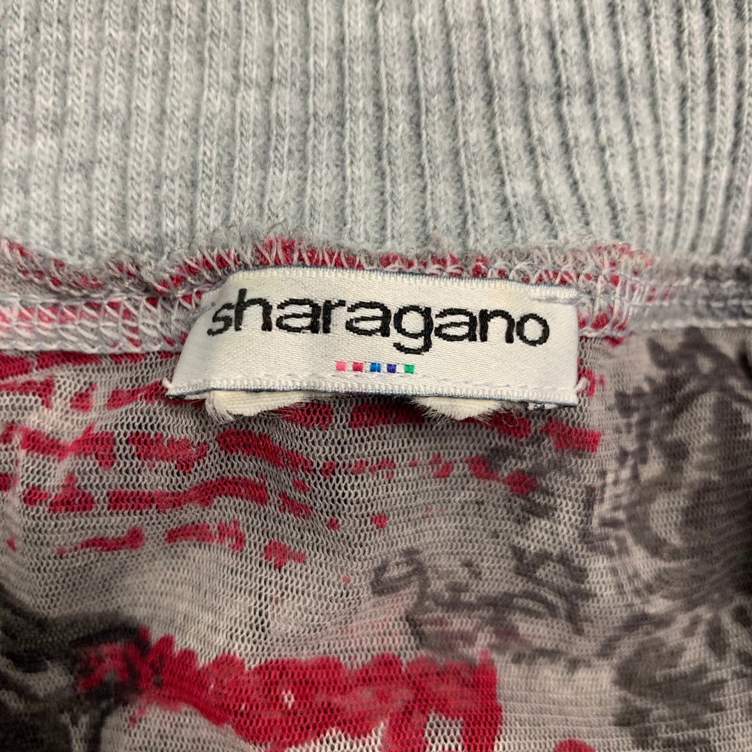 SHARAGANO Paris Size S Grey Multi-Color Polyamide Abstract Pullover
