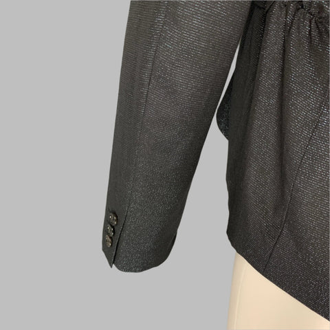 COMME des GARCONS HOMME PLUS SS 19 Size L Black Blue Metallic Ruched Sport Coat