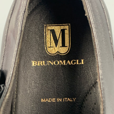 BRUNO MAGLI Size 8 Black Leather Double Monk Strap Loafers