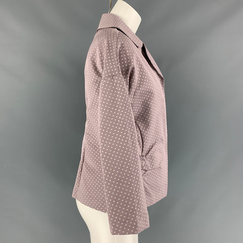 MARNI Size 4 Lilac  White Polyester &  Silk Polka Dot Jacket