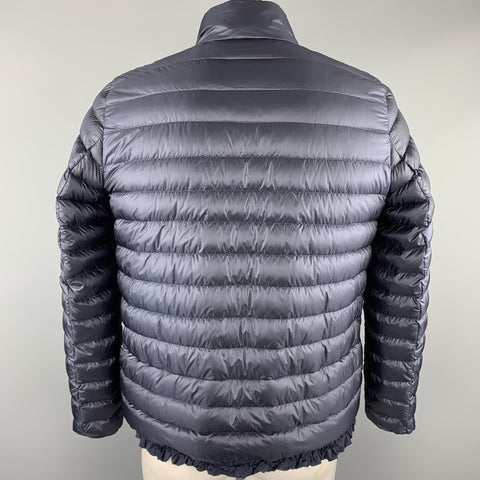 MONCLER Size XL Navy Quilted Goose Down High Neck Puffer Jacket