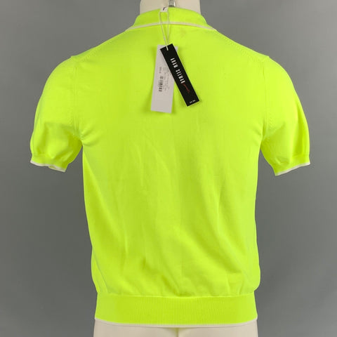 ADAM SELMAN Size M Neon White Solid Nylon Half Zip Polo