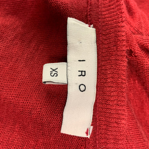 IRO Size XS Brick Distressed Linen Crew-Neck T-shirt
