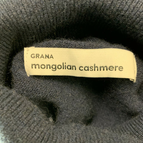 GRANA Size L Navy Cashmere Turtleneck Pullover