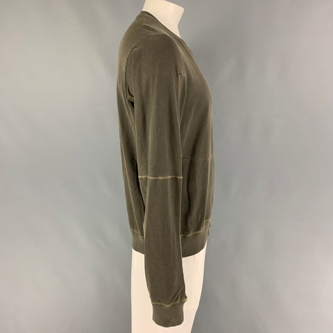 ACRONYM SS 15 Size L Olive Wash Cotton Crew-Neck S6-C Sweatshirt
