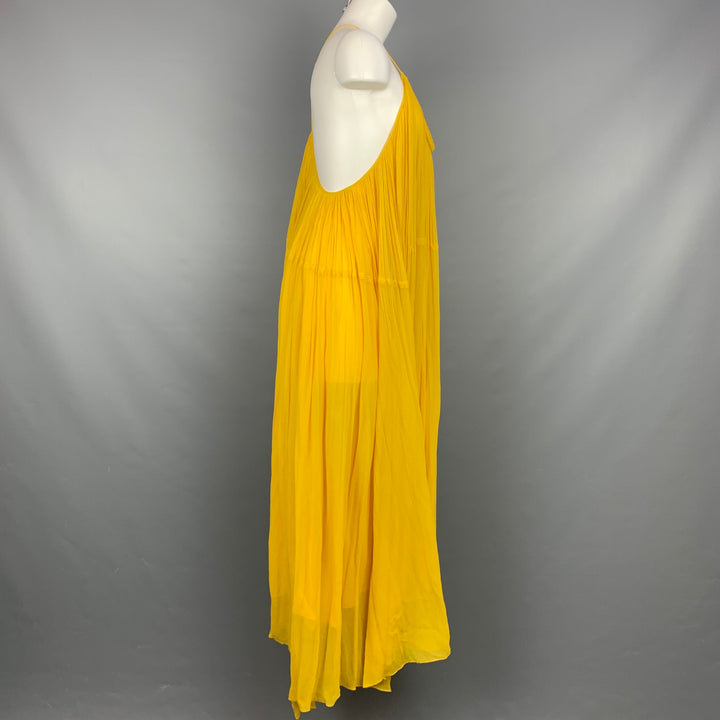 CHLOE SS 2015 Size 4 Corn Yellow Silk-Voile Maxi Dress