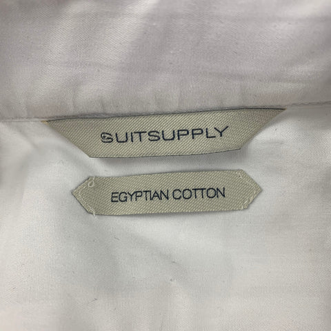 SUIT SUPPLY Size XL White Cotton Tuxedo Slim Fit Long Sleeve Shirt