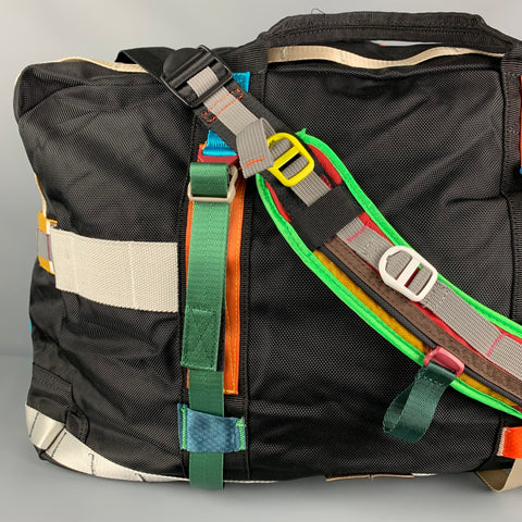 ZARA Black Multi-Color Nylon Weekender Bowling Bag