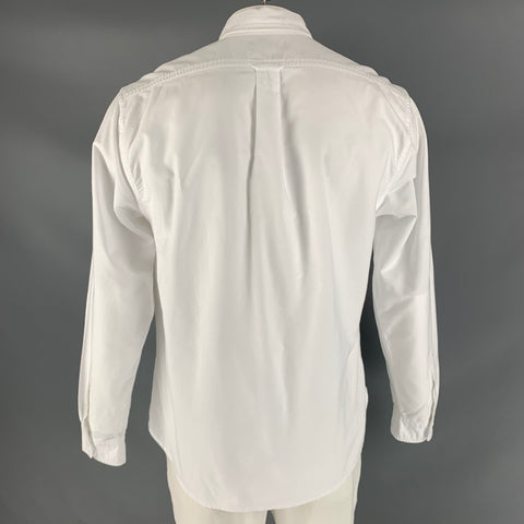 ALEX MILL Size L White Solid Cotton Button Down Long Sleeve Shirt