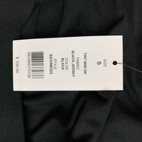 HELMUT LANG Taille S Mini jupe froncée en jersey noir modal