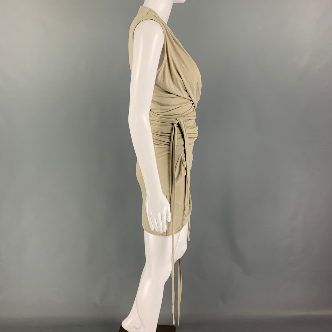 RICK OWENS LILIES SS23 Size 4 Grey Sage Viscose EDFU EMMA Mini Dress