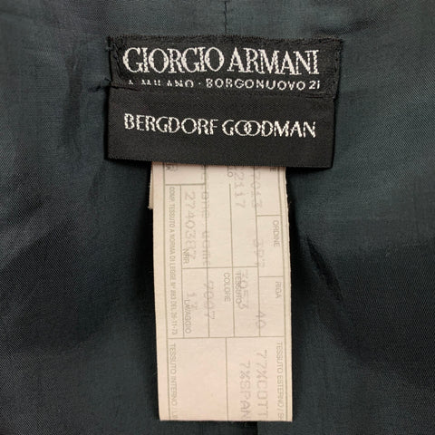 GIORGIO ARMANI Size M Black Cotton Blend Zip Up Coat