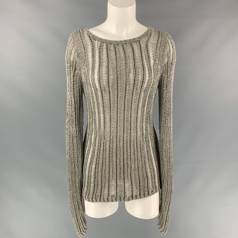 MILLY Jersey oversize de punto de algodón/acrílico gris talla S