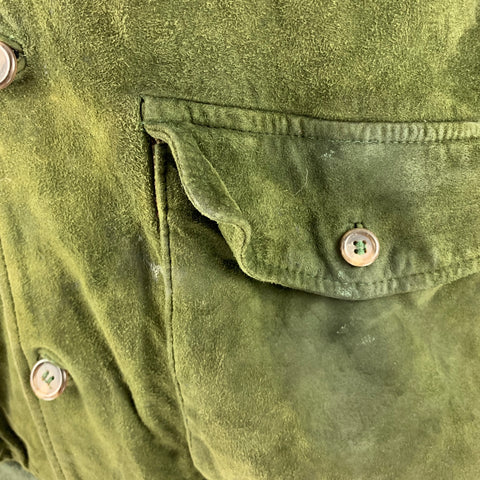 POLO by RALPH LAUREN Size XL Green Suede Bomber Jacket