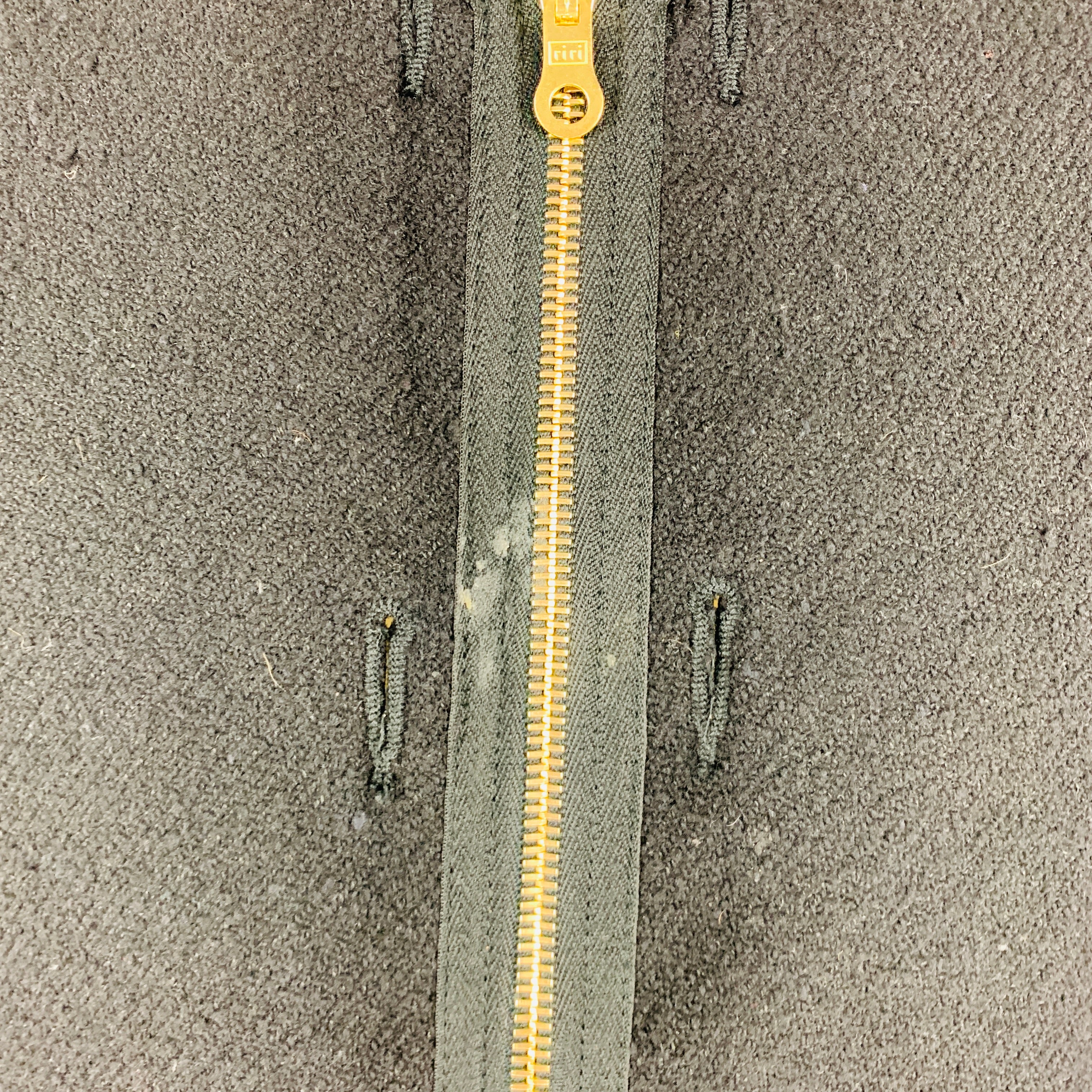 VISVIM Size M -Wawona Down Vest- Black Beige Tweed Wool Linen Zip