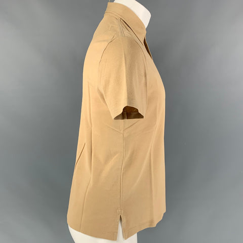 RALPH LAUREN Talla S Polo color beige liso de algodón y elastano con un bolsillo
