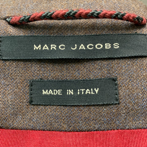 MARC JACOBS Size 38 Brown Solid Wool Notch Lapel Sport Coat