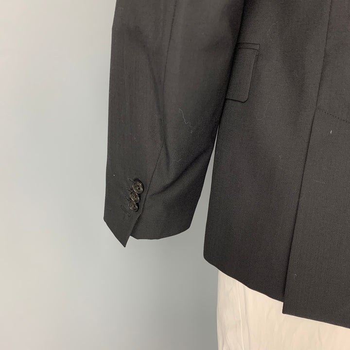 MARC JACOBS Size 44 Black Blue Wool Notch Lapel Sport Coat