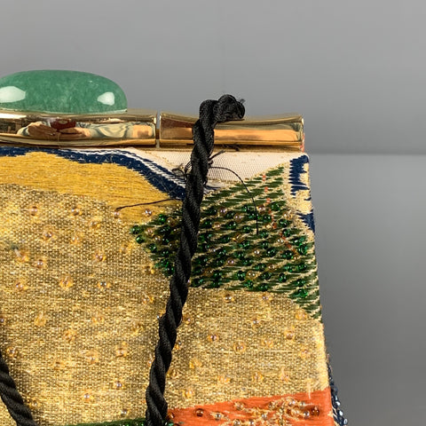 NATORI Multi-Color Beaded Clutch Handbag
