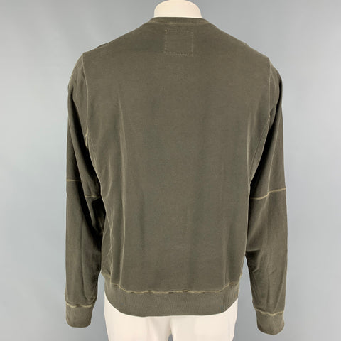 ACRONYM SS 15 Size L Olive Wash Cotton Crew-Neck S6-C Sweatshirt