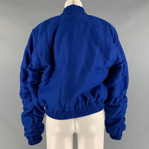 RHUDE Size S Blue Wool  Polyester Ruched Bomber Jacket