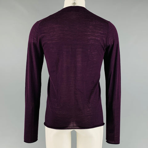 DOLCE &amp; GABBANA Taille XS Pull à col en V en laine tricotée violette