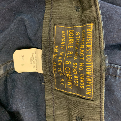 RRL by RALPH LAUREN Size 36 Indigo Cotton Nylon Cargo Casual Pants