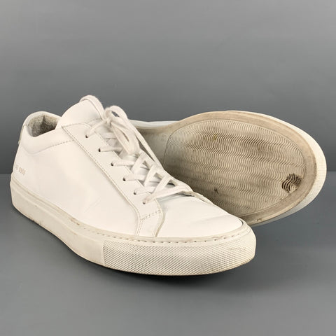 COMMON PROJECTS Size 10 White Leather Sneakers