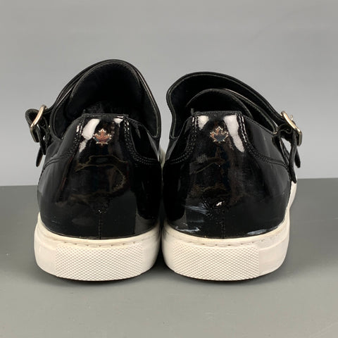 DSQUARED2 Size 10 Black Double Monk Strap Sneakers